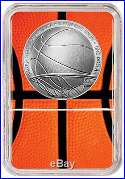 2020P $1 Basketball Hall Fame Silver Dollar NGC MS70 FDI Basketball Core