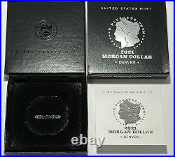 2021 $1 D MORGAN SILVER DOLLAR NGC MS69 FIRST RELEASE 100th ANNIV. With BOX & COA