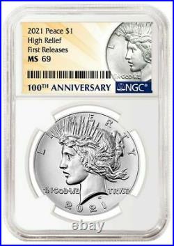 2021 1921 Peace HIGH RELIEF SILVER DOLLAR NGC MS 69 FIRST RELEASE PRE-SALE