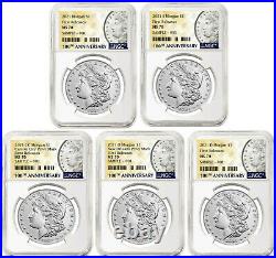 2021 5 Coin Morgan Silver Dollar Set, Ngc Ms70 First Releases, Pre-sale