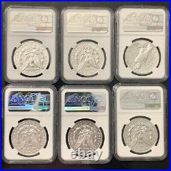 2021 6 Coin Morgan & Peace Silver Dollar Set, Ngc Ms70, In Hand With Box & Coa