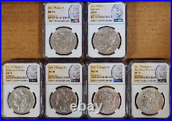 2021 6 coin morgan and peace silver dollar set ngc ms70 with ogp all end w -001