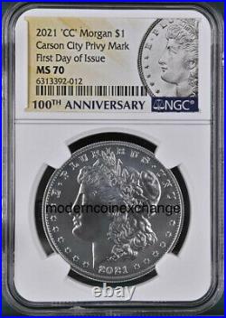 2021 CC Morgan Silver Dollar NGC MS 70 First Day of Issue FDI Presale