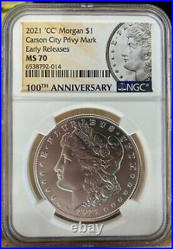 2021 CC Morgan Silver Dollar NGC MS70 Early Releases CC Privy Mark