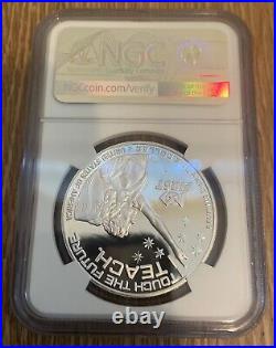 2021 Christa McAuliffe PF Silver Dollar-I touch the Future. I Teach. NGC PF 69