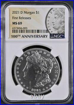 2021 D Morgan Silver Dollar, Ngc Ms 69 First Release, In Hand
