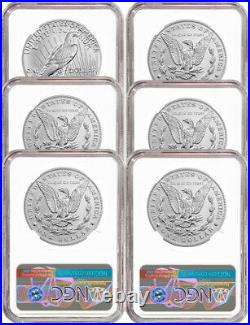 2021 Morgan Peace Dollar First Day of Issue NGC MS70 6-pc Complete Set 100 Annv