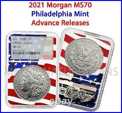 2021 Morgan Silver Dollar & Peace Silver Dollar 6 coin Set NGC MS70 Flag Core 70