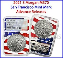 2021 Morgan Silver Dollar & Peace Silver Dollar 6 coin Set NGC MS70 Flag Core 70