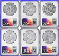 2021 Morgan and Peace Silver Dollar 6-Coin Set MS70 NGC