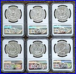 2021 NGC US Mint Morgan & Peace Silver Dollar Complete 6 Coin Set MS70 ER + OGP