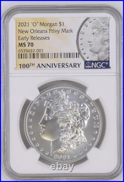 2021 New Orleans O Privy MORGAN SILVER DOLLAR NGC MS 70 MS70 ER LIVE