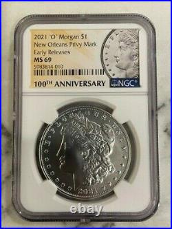 2021 O Morgan Silver Dollar, NGC MS-69 Early Release-IN HAND