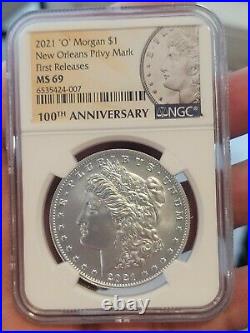 2021 O NGC MS69 MORGAN SILVER DOLLAR FIRST RELEASES New Orleans Privy %Mark10