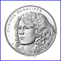 2021 P US Christa McAuliffe Commemorative Proof Silver Dollar NGC PF70 UCAM