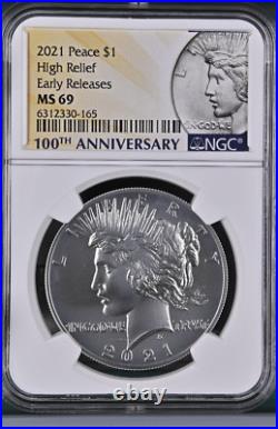 2021 Peace Silver Dollar, NGC MS69, Early Release, Issue Free