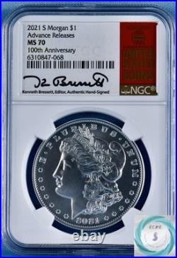 2021-S Morgan Silver Dollar 100th Ann NGC MS70 Advance Releases Red Book Holder 2021-S Morgan Silver Dollar 100th Ann NGC MS70 Advance Releases Red Book Holder