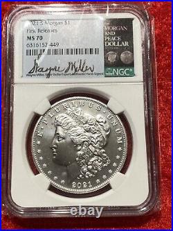 2021-S Morgan Silver Dollar NGC MS 70 FIRST RELEASES Wayne Miller Label