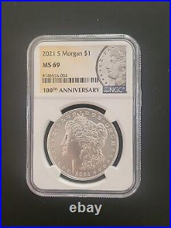 2021-S Morgan Silver Dollar NGC MS69 100th Anniversary Label- Freshly Graded