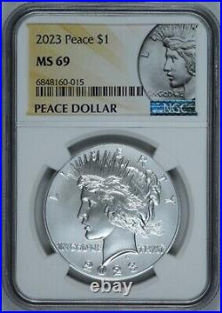 2023 $1 Peace Silver Dollar NGC MS69 Special Peace Label Popular Issue