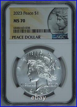 2023 $1 Peace Silver Dollar NGC MS70 Special Peace Label Popular Issue