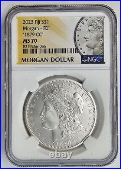 2023 1oz. 999 Silver Fiji 1893 CC Morgan Silver Dollar NGC MS70