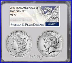 2023 P MORGAN & PEACE Silver Dollar NGC MS70, Dual Core 2 Coin Set. Presale%