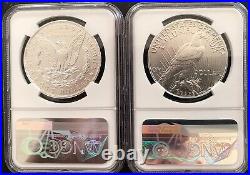 2023 P Morgan & Peace Silver Dollar $1 Uncirculated Coins NGC MS70