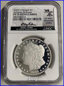 2023S- Morgan Silver Dollar- NGC- PF70 Ultra Cameo- Advance Release- David Ryder