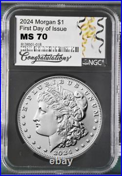 2024 Morgan & Peace Silver Dollar Uncirculated NGC MS70 First Day FDI %%