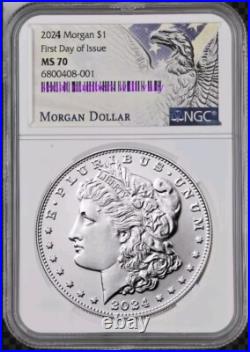 2024 Morgan Silver Dollar Uncirculated NGC MS70 First Day Issue FDI 1st %