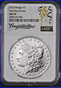 2024 Morgan Silver Dollar Uncirculated NGC MS70 First Day of Issue, FDI - %%