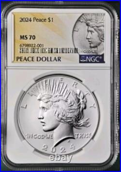 2024 Peace American Silver Dollar Uncirculated NGC MS70 MS 70 (Presale) %