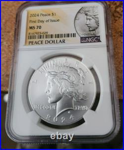 2024 Peace silver dollar NGC MS 70 First Day of issue