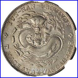284 Scarce China 1908 Yunnan dragon silver dollar NGC MS61