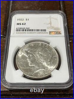 7x United States 1922 P Peace Dollar $1 Silver NGC MS 62 Philadelphia Mint