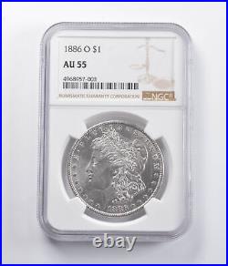 AU55 1886-O Morgan Silver Dollar NGC 5524