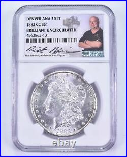 BU 1883-CC Morgan Silver Dollar Denver ANA 2017 Signed Rick Harrison NGC 8513