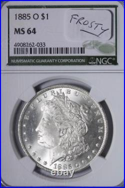 BU 1885-O Morgan Silver Dollar NGC MS64 Very Frosty, Beautiful Coin! TZLX