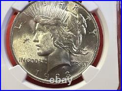 BU 1923 Peace Silver Dollar 100th Anniv 2021 Special Label MS Unc NGC