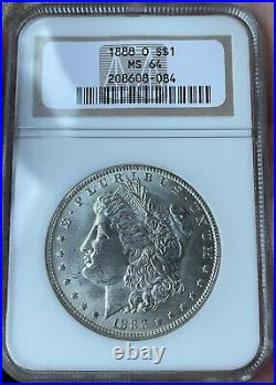 Blast White Luster? MS 1888-O Morgan Silver Dollar 64 OH NGC 90%. 7734 oz