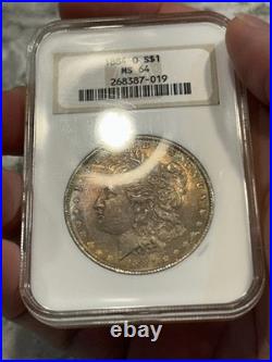 Dual Toning Ngc Ms64 1884 O Morgan Silver Dollar-old Fatty Holder! Nice Color