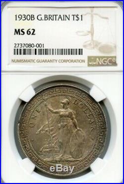 Great Britain 1930 b Silver Trade Dollar, Hong Kong China, NGC graded MS-62