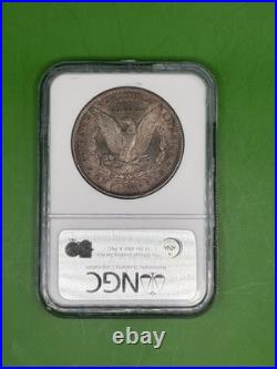 Gunmetal (Terminal) Toned Morgan Silver Dollar Old NGC Soapbox Holder 1881-S