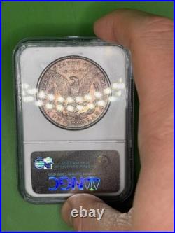 Gunmetal (Terminal) Toned Morgan Silver Dollar Old NGC Soapbox Holder 1881-S