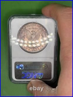 Gunmetal (Terminal) Toned Morgan Silver Dollar Old NGC Soapbox Holder 1881-S