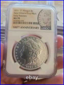 (IN HAND) 2021 O MORGAN SILVER DOLLAR FIRST Release NGC MS70 p w d anniversary