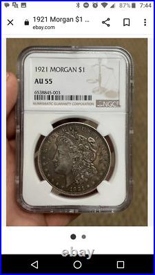 Lot of three really special Morgan Dollars. 2 are graded. One Gem BU ungraded