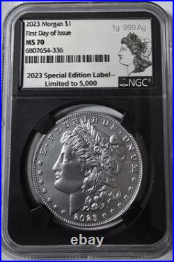 MS 70 NGC Morgan Silver Dollar $1 First Day of Issue Limited to 5,000 2023