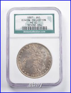 MS62 1887 Morgan Silver Dollar Binion Collection NGC 5823